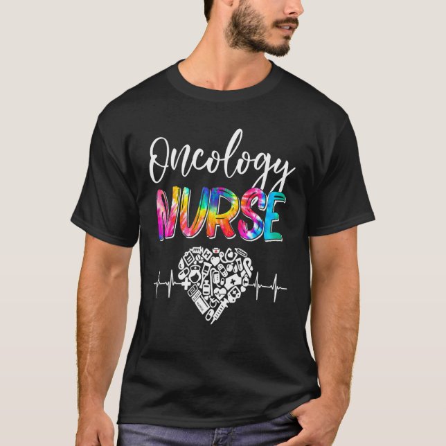 Tie Dye Stethoscope Oncology Nurse Day Nursing Scr T-Shirt (Front)