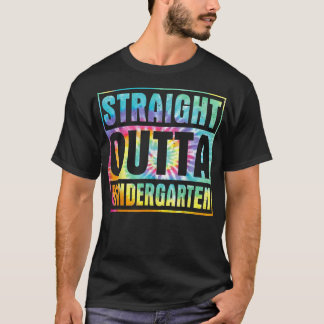 Tie Dye Straight Outta Kindergarten Class Of 2022  T-Shirt