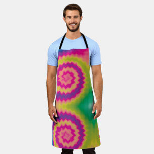 Tie dye swirl funky retro groovy colourful pattern apron