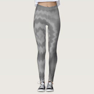 Tie dye swirl funky retro groovy grey pattern leggings