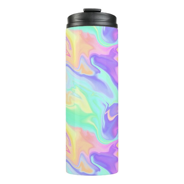 Tie Dye Swirl Marble Retro Groovy Thermal Tumbler (Front)
