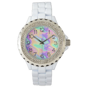 Tie Dye Swirl Marble Retro Groovy Watch