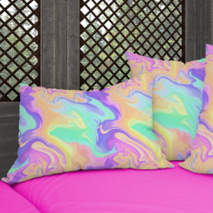 Tie Dye Swirl Pastel Groovy Decorative Cushion
