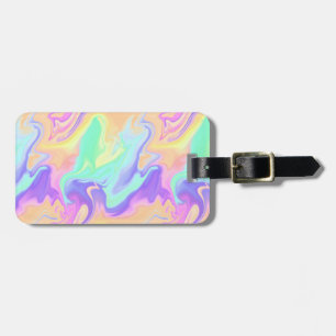 Tie Dye Swirl Pastel Groovy Luggage Tag
