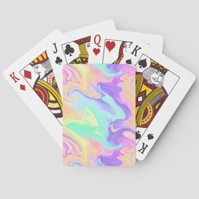 Tie Dye Swirl Pastel Groovy Playing Cards (Back)