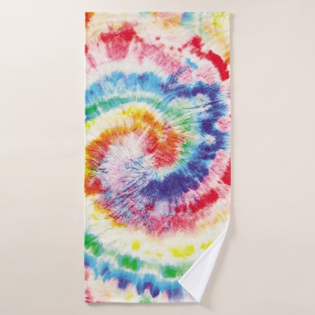 Tie Dye Swirl. Seamless Tiedye Pattern. Fabric Mu Bath Towel (Bath Towel)