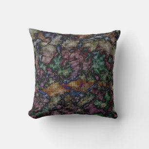 Tie-dye Swirled Colour Mosaic Pattern Small Tiles Cushion