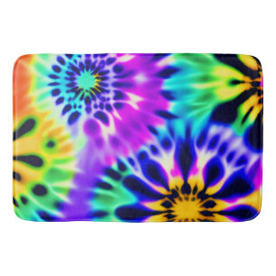Tie Dye Swirling Pattern Design Bath Mat