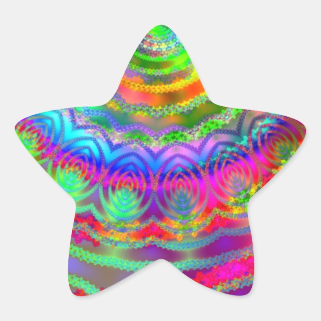 Tie Dye Target Star Sticker (Front)