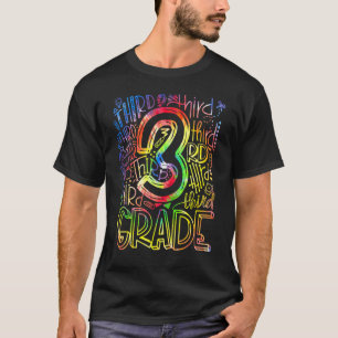 Tie Dye Team Kid Teacher Back To School 3rd Grade  T-Shirt