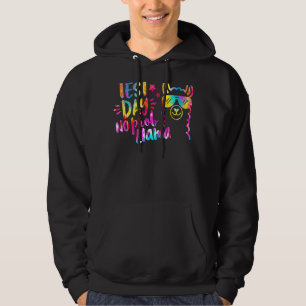 Tie Dye Test Day No Prob Llama Cute Teachers Stude Hoodie