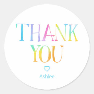 Tie Dye Thank You Classic Round Sticker