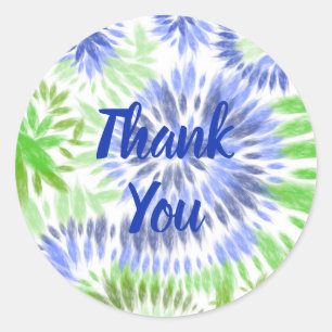 Tie Dye Thank You Stickers