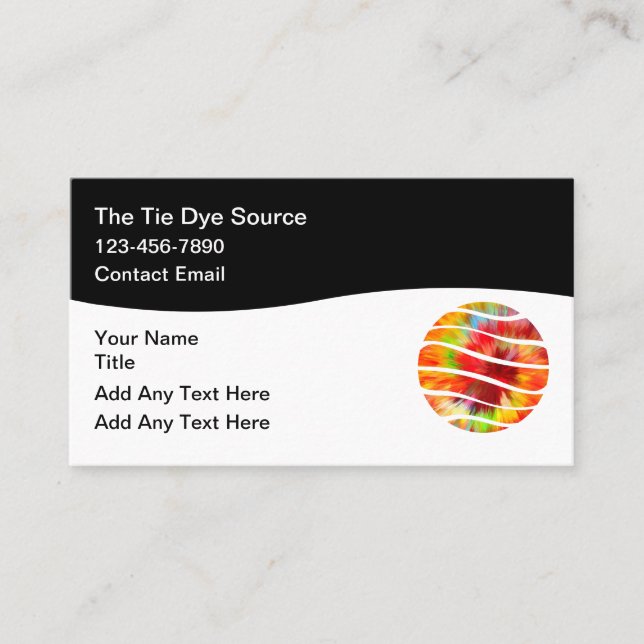 Tie Dye Theme Trendy Business Cards (Front)