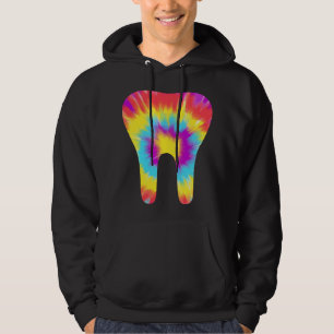 Tie Dye Tooth 60s Dentist Dental Hygiene Assistant Hoodie