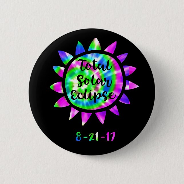 Tie Dye Total Solar Eclipse 6 Cm Round Badge (Front)