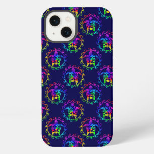 Tie Dye Tribal Turtle Moari Sun Blue iPhone 13 Case