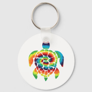 Tie Dye Turtle Key Ring