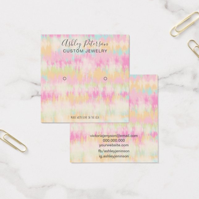 Tie dye unicorn rainbow chic stud earring display (Office)