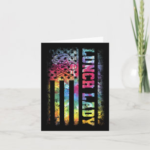 Tie Dye Us Flag Lunch Lady Byck To School Card