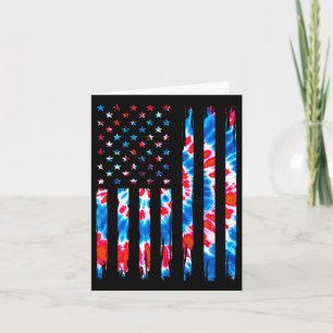Tie Dye Usa Flag Men Women Kids American Flag 4th Card