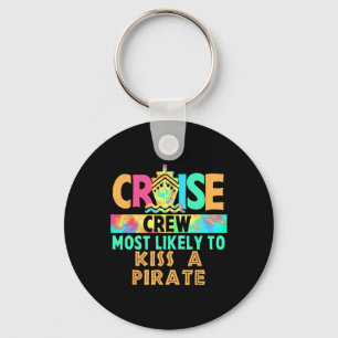 Tie Dye Vacation Cruise Crew Most Likely To Kiss A Key Ring