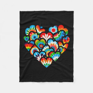 Tie Dye Valentines Colorful Hearts Day Men Women K Fleece Blanket