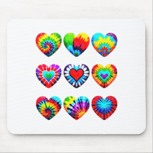 Tie Dye Valentines Colorful Hearts Day Men Women K Mouse Mat