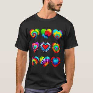 Tie Dye Valentines Colorful Hearts Day Men Women K T-Shirt