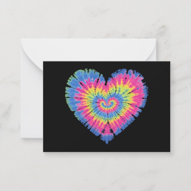 Tie Dye Valentines Colourful Hearts Day  Card (Front)