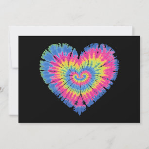 Tie Dye Valentines Colourful Hearts Day  Invitation