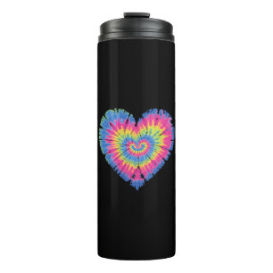 Tie Dye Valentines Colourful Hearts Day  Thermal Tumbler