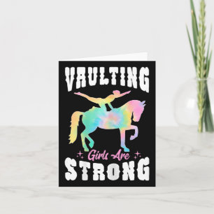 Tie Dye Vaulting Girls Are Strong Riding Equestria Card