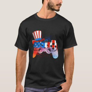 Tie Dye Video Game 4th Of July American Flag Boys T-Shirt