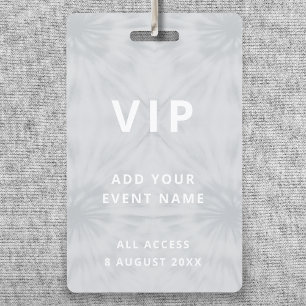 Tie Dye VIP Festival Concert Grey Event ID Badge