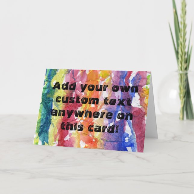 Tie Dye Watercolor Painting Background Card (Front)