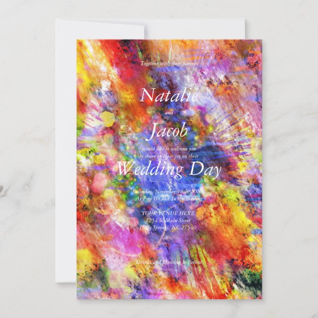 Tie-Dye Wedding Invitation (Front)