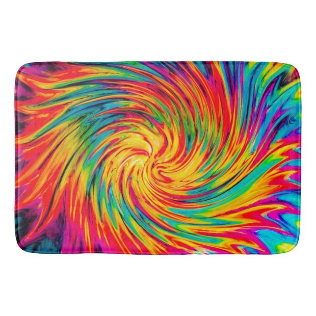 TIE DYE WIND ABSTRACT BATH MAT (Front)