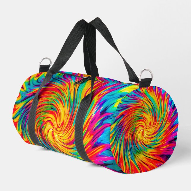 TIE DYE WIND ABSTRACT DUFFLE BAG (Left Corner)