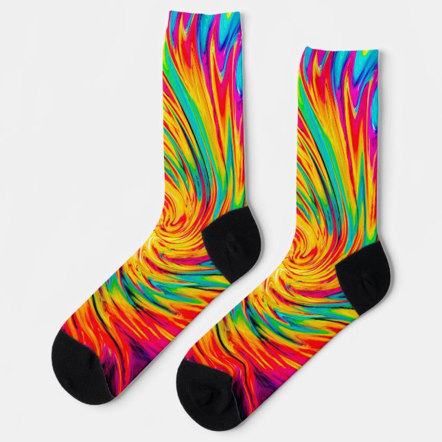 TIE DYE WIND ABSTRACT SOCKS (Left)