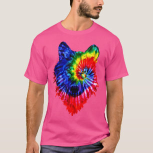 Tie Dye Wolf Wild Animal Wolves Colourful Fun Wild T-Shirt