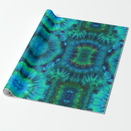 Tie Dye Wrapping & Craft Paper in Blues & Greens