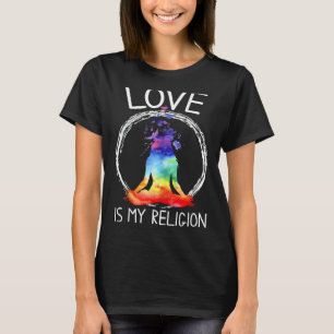 Tie Dye Yoga Love Is My Religion Namaste Yoga Medi T-Shirt