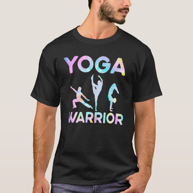 Tie Dye Yoga Warrior Poses T-Shirt (Front)