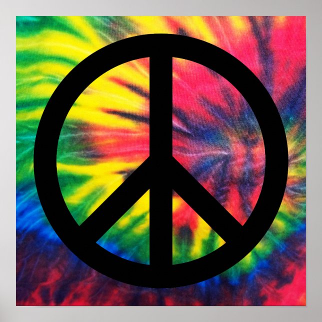 Tie Dyed Black Peace Sign (Front)
