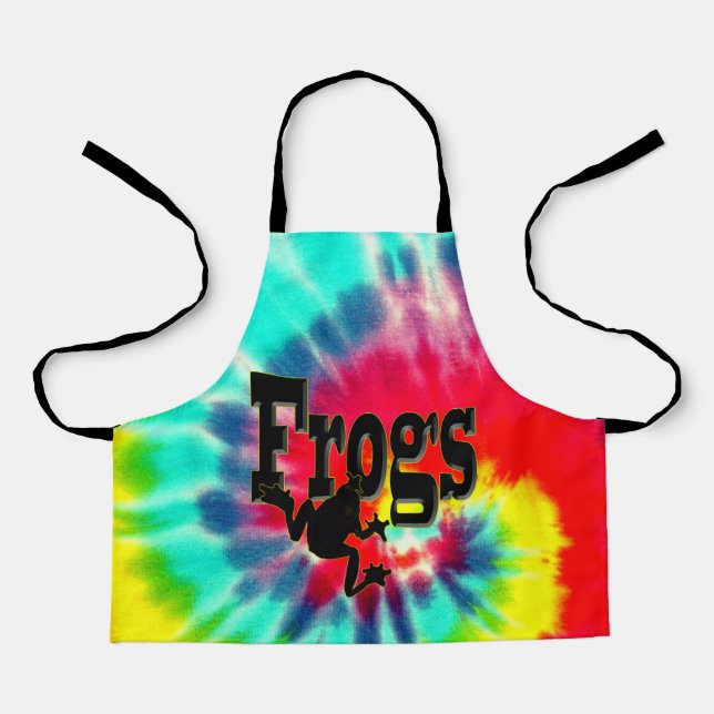 Tie Dyed Frog, Kids Full Print Apron (Front)