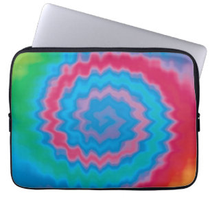 Tie dyed groovy funky retro swirl pattern cool laptop sleeve