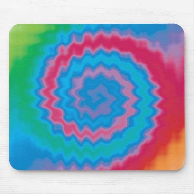 Tie dyed groovy funky retro swirl pattern cool mouse mat (Front)