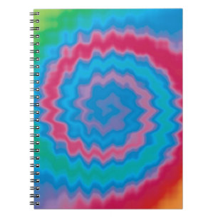 Tie dyed groovy funky retro swirl pattern cool notebook