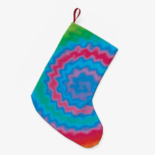 Tie dyed groovy funky retro swirl pattern cool small christmas stocking